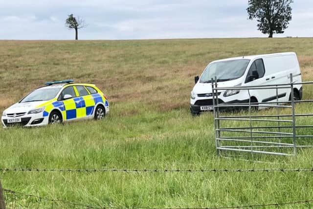 Police 'in the middle of nowhere' after the latest sheep attack near Whilton. Photo: Northamptonshire Police/Twitter