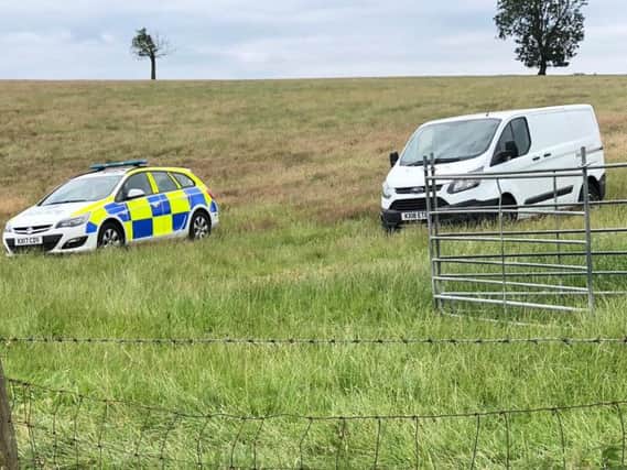Police 'in the middle of nowhere' after the latest sheep attack near Whilton. Photo: Northamptonshire Police/Twitter