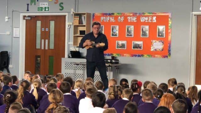 Local author Paul Cookson visited Corby schools NNL-191107-152408005