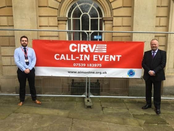Inspector Daryl Lyon and Doctor William Graham at a CIRV event NNL-190718-135126005