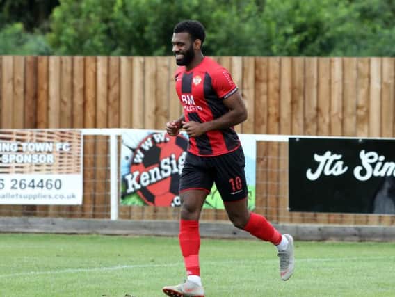 Daniel Nti has signed for Kettering Town and made his debut in the 1-0 win over a Northampton Town XI at Latimer Park. Picture by Alison Bagley