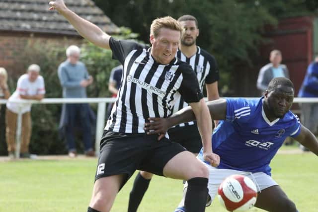 Steelmen joint-manager Ashley Robinson had a run-out on the pitch in the friendly