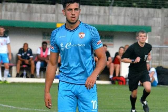 Joel Carta made his debut for Kettering Town in the 3-0 friendly win at Barwell on Tuesday night. Picture by Eden Palmer