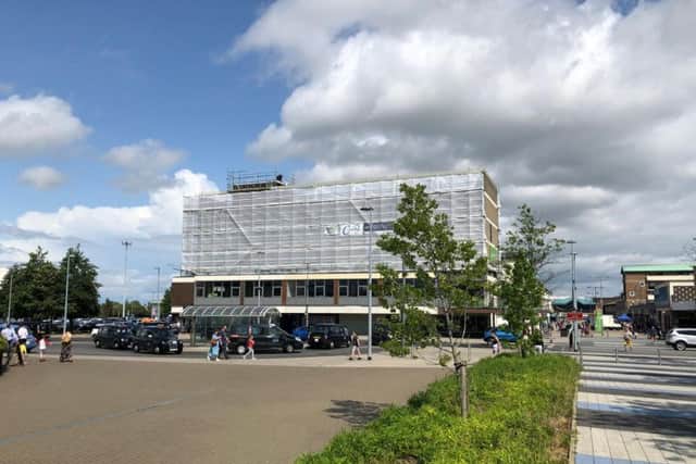 How Neville House In George Street looks whole the work is taking place