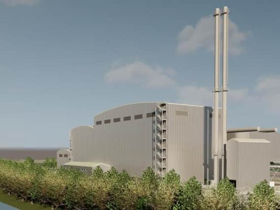 How the Shelton Road plant might look, with chimneys bigger than Nelson's Column