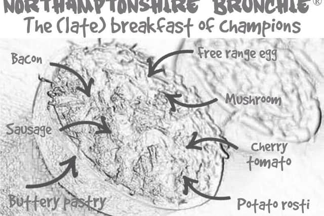 A sketch of the Northamptonshire Brunchie, which will be available to buy at The Little Bakery of Happiness in Wellingborough when it opens on Friday.