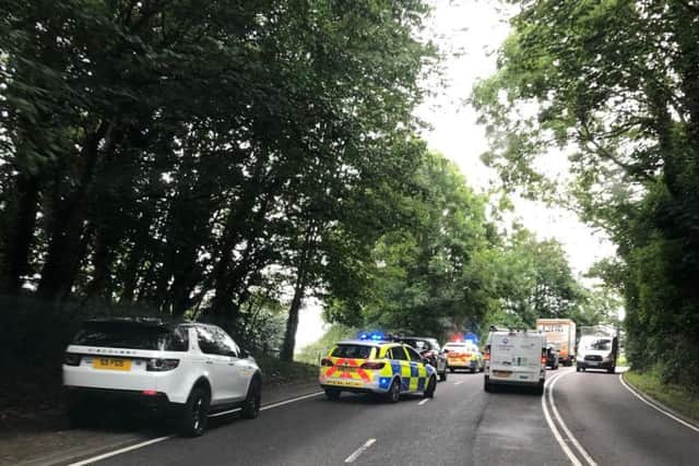 Police closed one lane to deal with the incident