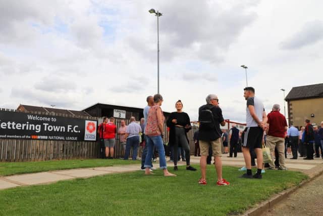 The queues build up outside Latimer Park ahead of the opening day of the season
