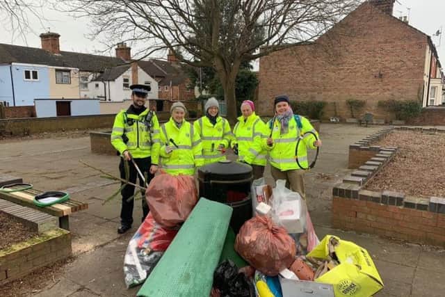 Castle Fields Streetwatch Group members with PCSO Craig Blacha