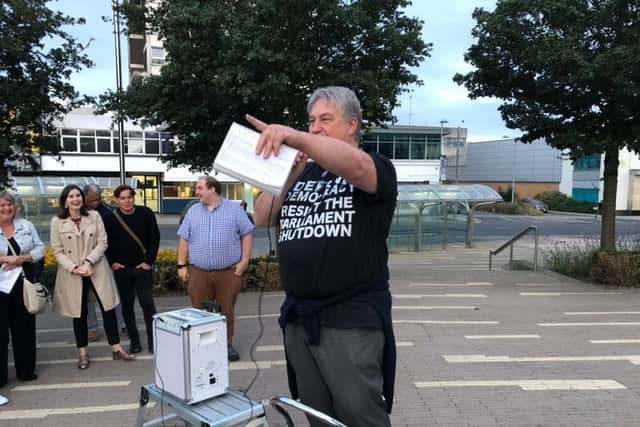 Senior Northants Liberal Democrat Chris Stanbra spoke at tonights rally