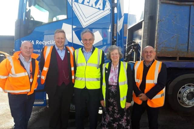 Peter Bone and Cllr Gill Mercer took a look around the Veka plant.