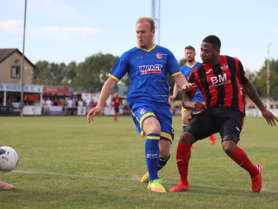 Aaron O'Connor was back in the Kettering Town starting line-up as they picked up a much-needed 2-1 win over Alfreton Town. Picture by Peter Short
