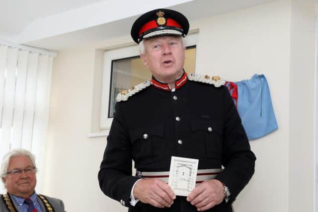 Lord Lieutenant David Laing speaking at the opening of Serve's new conservatory