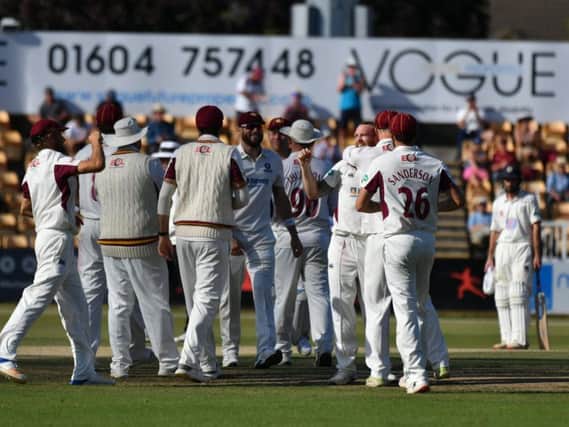 Northants were able to celebrate plenty of success against Durham on the third day at the County Ground (picture: Dave Ikin)