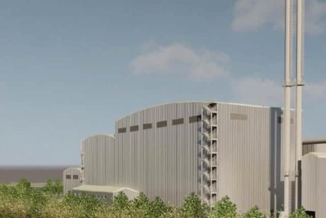 The two chimneys will stand at 75m high.