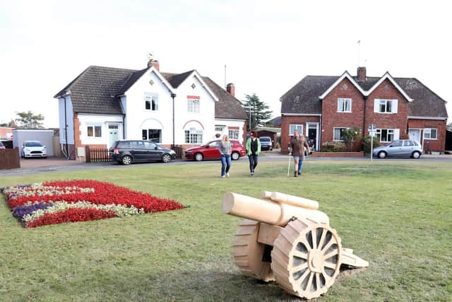 The cannon was carved from the historic trees which were felled. Pictures by Alison Bagley.