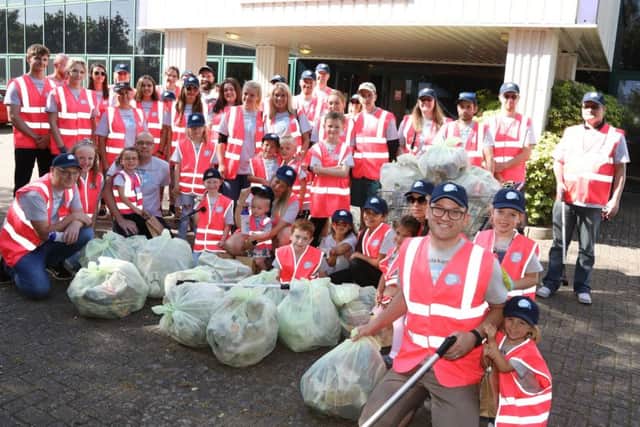 Staff of Smurfit Kappa taking part in World Clean Up Day 2019.
General manager Matt Watts with staff and their families who took part in a clean up around their factory.