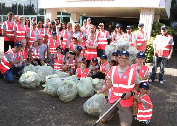Staff of Smurfit Kappa taking part in World Clean Up Day 2019. 
General manager Matt Watts with staff and their families who took part in a clean up around their factory.