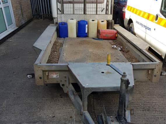The trailer was seized from an address in Wellingborough