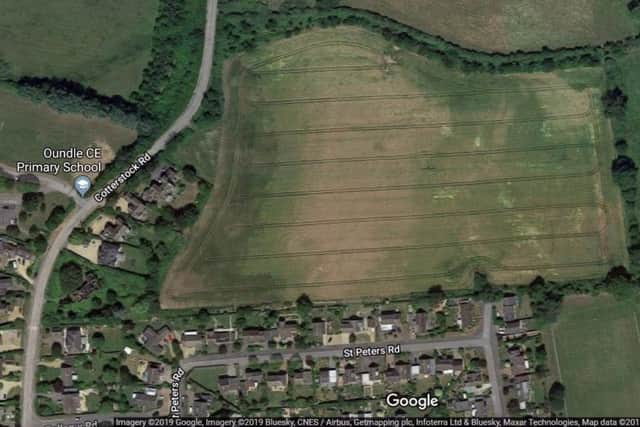 Land earmarked for development off Cotterstock Road