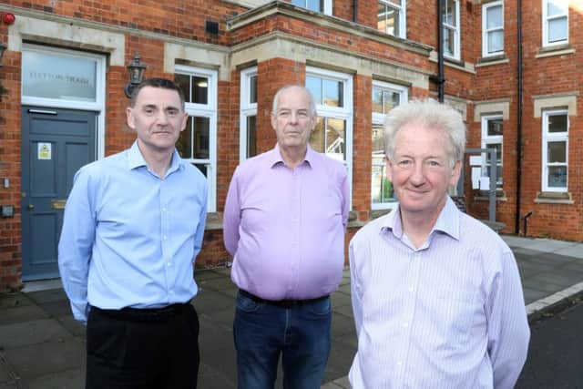 Resident William Leo, Cllr Peter Peel (Head of Neighboourhood Plan Working Party - Oundle), and Mayor of Oundle Tony Robinson