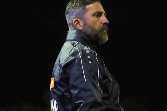 Nicky Eaden pictured during what proved to be his final game in charge of Kettering Town as they were beaten 2-1 at Sutton Coldfield Town in an Emirates FA Cup second qualifying round replay. Picture by Peter Short