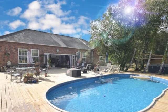 The refurbished former filter house has its own swimming pool
