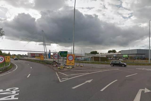 The A45 had been shut in the westbound direction between Rushden Lakes and Wellingborough