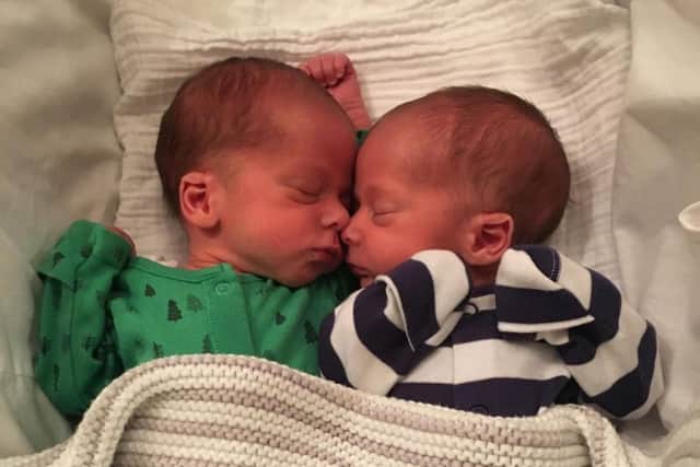 Ned (right) with his twin brother Gus