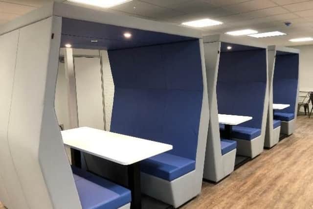 The new study pods.