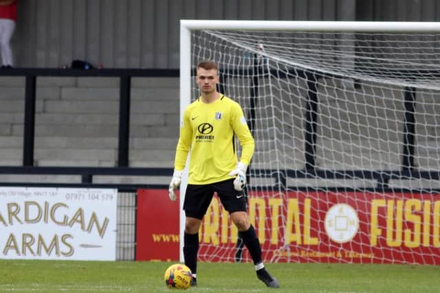 Josh Carpenter was between the sticks for Corby with Dan George ruled out with a dead leg