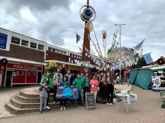 Kettering's Extinction Rebellion group collected messages from the public on a tree this weekend
