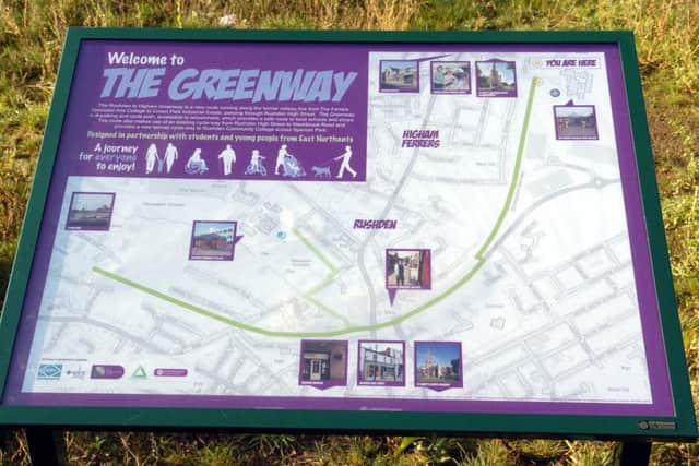 The Greenway is a path linking Rushden's historic town centre with the lakes