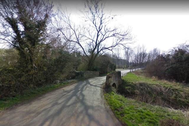 The stretch of road going towards Aldwincle