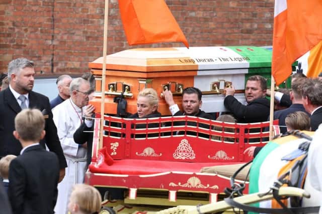 The funeral of Chap Doran was attended by hundreds of people