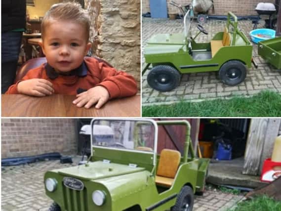 Brodie, who will be 3 in January, and the stolen jeep