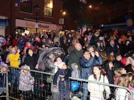 There were big crowds for the night, despite the damp weather