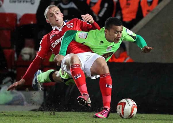 NO WAY THROUGH - Joe Widdowson is stopped in his tracks at Morecambe (Picture: Sharon Lucey)