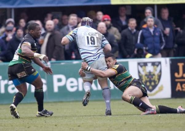 BIG-HITTER - Luther Burrell (right) wants to rediscover the form which won him a first-team place earlier in the season (picture by Linda Dawson)