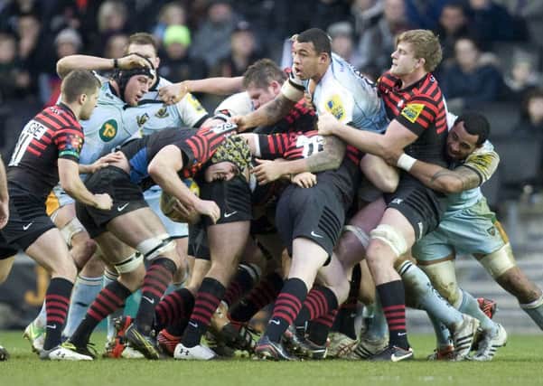 SQUARING UP - Saints and Saracens meet in the Premiership play-off semi-finals on Sunday (picture by Linda Dawson)