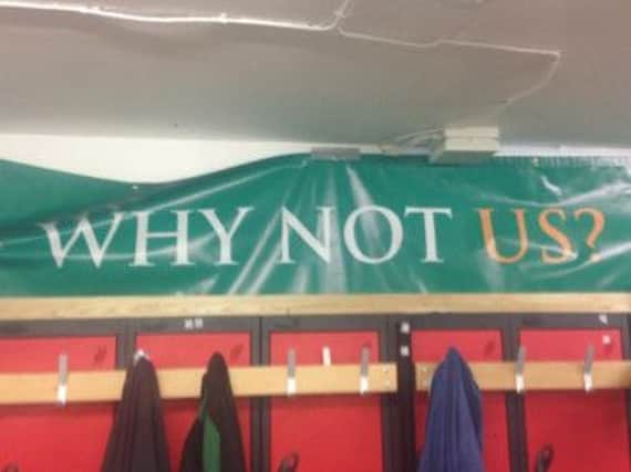 SIEGE MENTALITY - Saints put up their 'Why not us?' banner in the away dressing room at Allianz Park and proceeded to smash Saracens