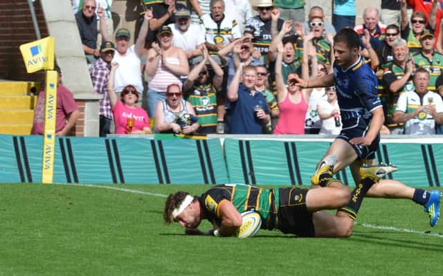 EASY WIN - Dom Waldouck scored his first Saints try as they beat Leinster during pre-season last August (picture by Dave Ikin)