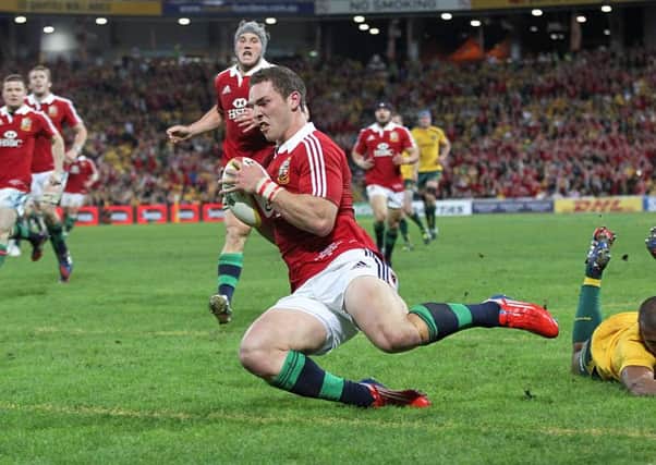 TRY GUY - George North crosses for the Lions' first try against Australia