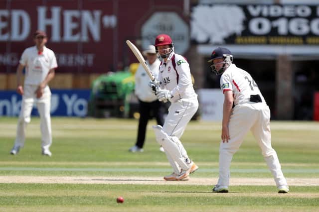 Andrew Hall made a defiant 57 in the County's second innings despite suffering from a leg injury