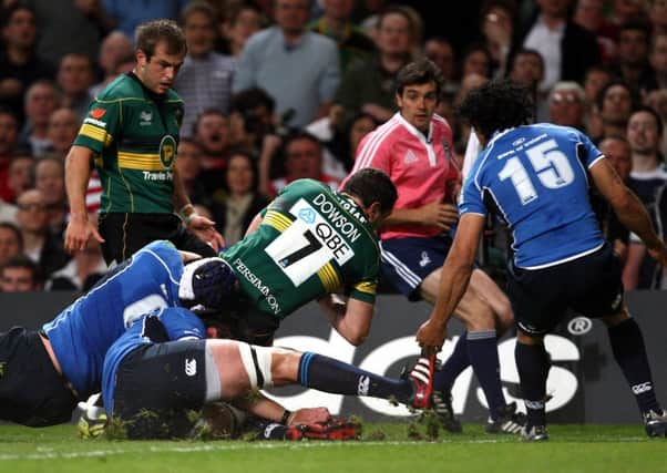 REMATCH - Saints suffered heartache at the hands of Leinster in the 2011 Heineken Cup final, despite this Phil Dowson try
