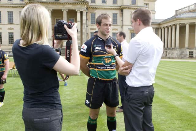 FACING THE MEDIA - Saints fly-half Stephen Myler talks to Chron sports writer Tom Vickers