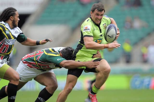 Northampton's Vasily Artemyev makes a break during the World Club Sevens against Kuban Krasnodar at Twickenham Stadium, London. PRESS ASSOCIATION Photo. Picture date: Saturday August 17, 2013. See PA story RUGBYU World Club. Photo credit should read: Tim Ireland/PA Wire