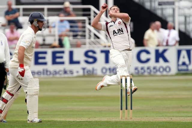 Steven Crook picked up 4-66 as Glamorgan were bowled out for 241 on day one