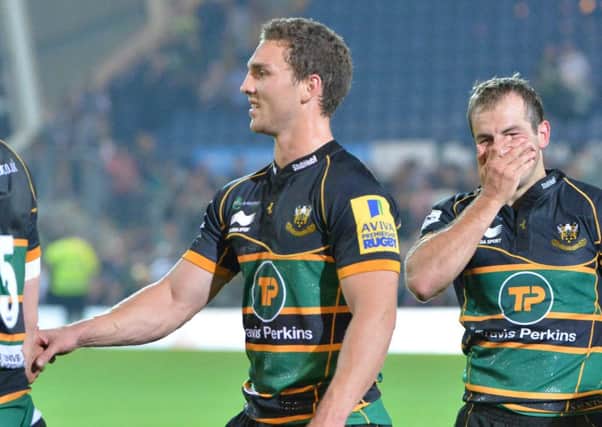 ALL SMILES - George North was happy after making his first Saints start in the win at Leinster on Friday night (picture by Dave Ikin)