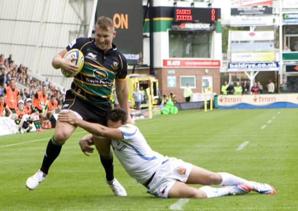 BACK WITH A BANG - Saints skipper Dylan Hartley scored on his return to action (picture by Linda Dawson)